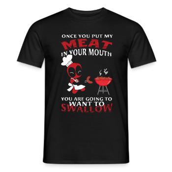 Une fois que tu as mis ma viande dans ta bouche - T-shirt homme - noir - Devant - AI Model Male 178 light (178cm)