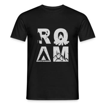 ROAM - Camping Lagerfeuer Urlaub Geschenk - Männer T-Shirt - Schwarz - Vorne - AI Model Male 178 light (178cm)