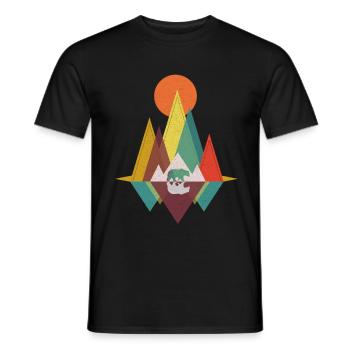 Geometric Mountains - Bear Gift - Men's T-Shirt - black - Front - AI Model Male 178 light (178cm)