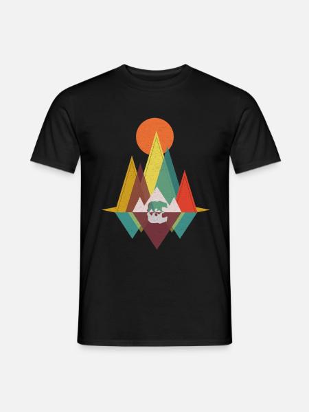 Geometric Mountains - Bear Gift - Men's T-Shirt - black