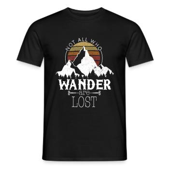 Hiking - mountains holidays nature gift - Men's T-Shirt - black - Front - AI Model Male 178 light (178cm)