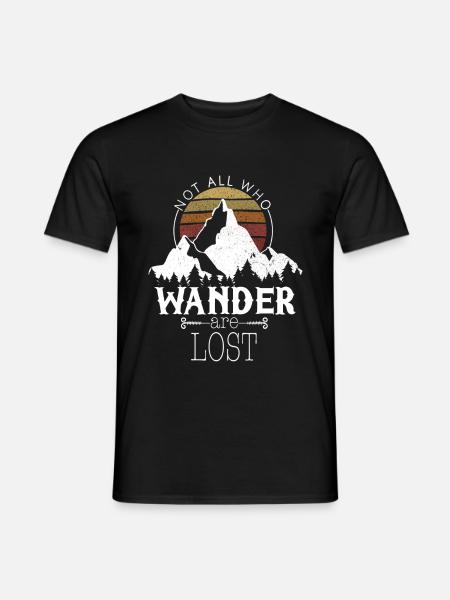 Hiking - mountains holidays nature gift - Men's T-Shirt - black