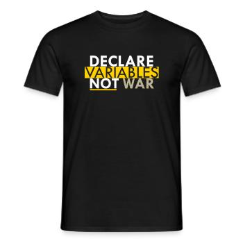 Declare Variables not War Programmierer Geschenk - Männer T-Shirt - Schwarz - Vorne - AI Model Male 178 light (178cm)