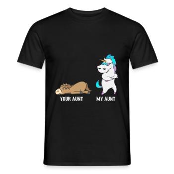 Licorne cheval votre tante mon cadeau de tante - T-shirt homme - noir - Devant - AI Model Male 178 light (178cm)