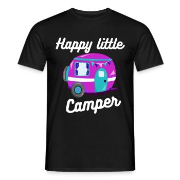 Happy Little Camper Camping Fans Gift - Men's T-Shirt - black - Front - AI Model Male 178 light (178cm)