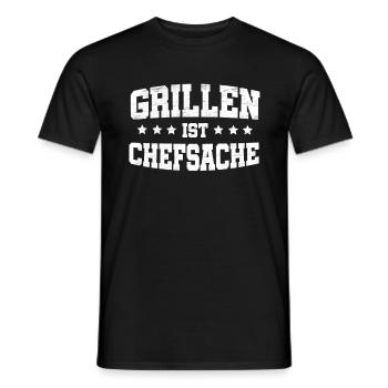 Grillen ist Chefsache, grillen, Griller, Geschenk - Männer T-Shirt - Schwarz - Vorne - AI Model Male 178 light (178cm)