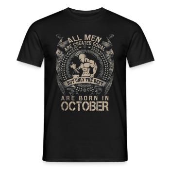 Les hommes sont les meilleurs sont nés en Octobre - T-shirt homme - noir - Devant - AI Model Male 178 light (178cm)