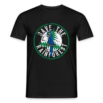 Save the Rainforest - Save the Animals - Primeval Tree - Men's T-Shirt - black - Front - AI Model Male 178 light (178cm)