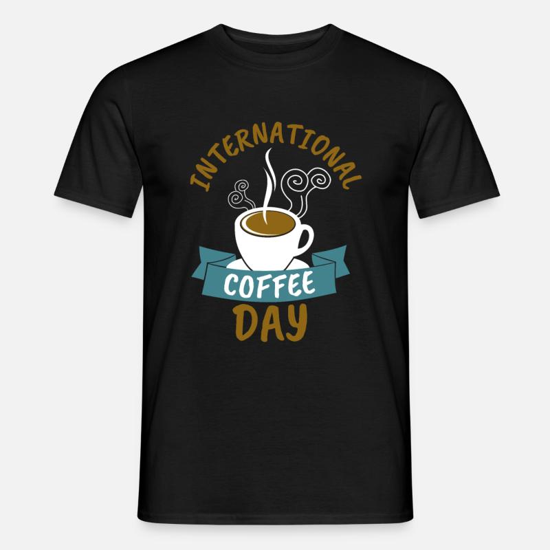 Internationaler Tag des Kaffees - Männer T-Shirt - Schwarz