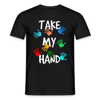 Prends ma main - T-shirt homme - noir - Devant - AI Model Male 178 light (178cm)
