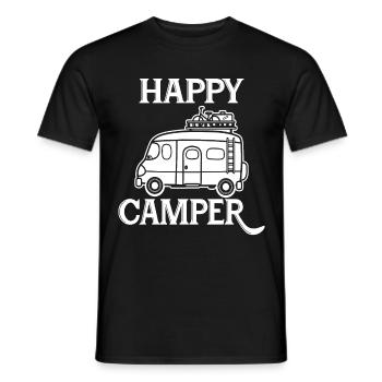 Happy Camper - Männer T-Shirt - Schwarz - Vorne - AI Model Male 178 light (178cm)