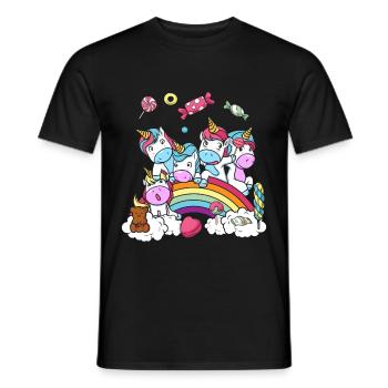 Cadeau d'anniversaire Licorne Fête Fille - T-shirt homme - noir - Devant - AI Model Male 178 light (178cm)