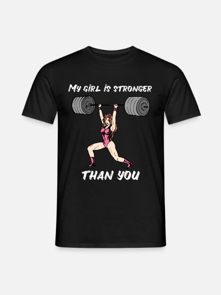 Strong Woman Weight Fitness Workout Weightlifting - Men's T-Shirt - black