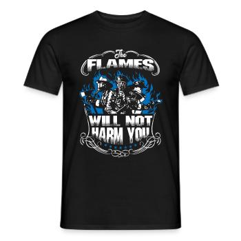 Flames Fire Department Firefighter Firefighter Woman - Men's T-Shirt - black - Front - AI Model Male 178 light (178cm)