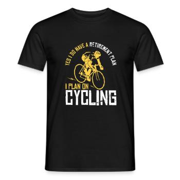 Vélo - cadeau de pension de retraite - T-shirt homme - noir - Devant - AI Model Male 178 light (178cm)
