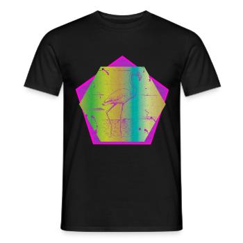 Flamingo Fünfeck - Männer T-Shirt - Schwarz - Vorne - AI Model Male 178 light (178cm)