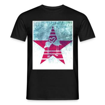 Flamingo heart - Men's T-Shirt - black - Front - AI Model Male 178 light (178cm)