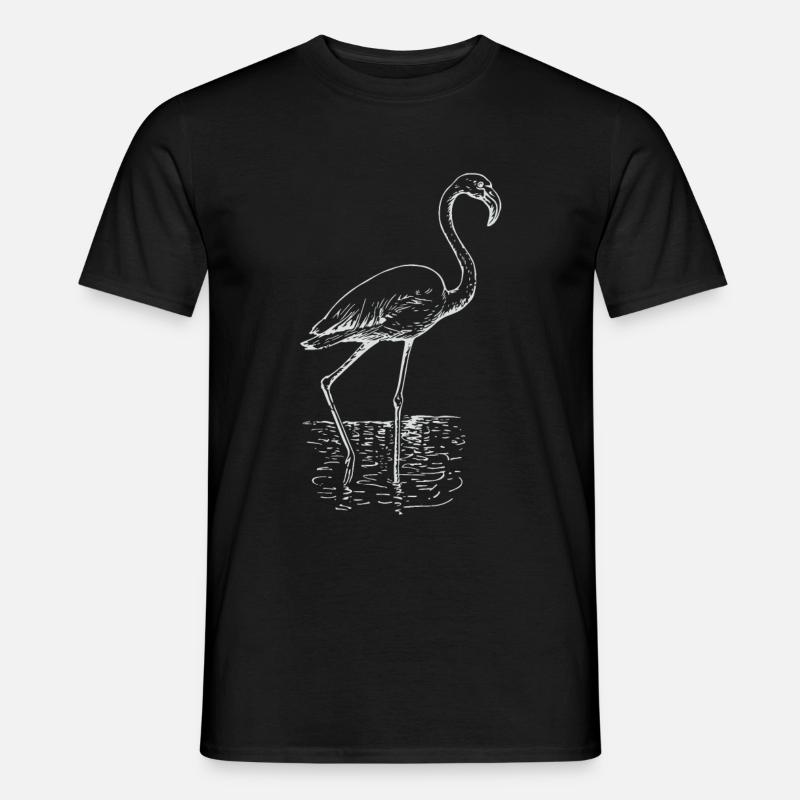 Flamingo Zeichnung - Männer T-Shirt - Schwarz