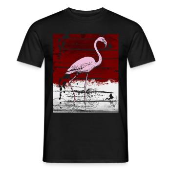 Flamant rose - T-shirt homme - noir - Devant - AI Model Male 178 light (178cm)