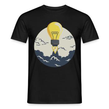 Glühbirne Rakete, für Entrepreneure und Startups - Männer T-Shirt - Schwarz - Vorne - AI Model Male 178 light (178cm)