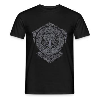 Tree of Life - Yggdrasil Weltenbaum Weltesche Thor - Männer T-Shirt - Schwarz - Vorne - AI Model Male 178 light (178cm)