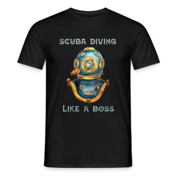 Plongée sous-marine comme un patron - T-shirt homme - noir - Devant - AI Model Male 178 light (178cm)