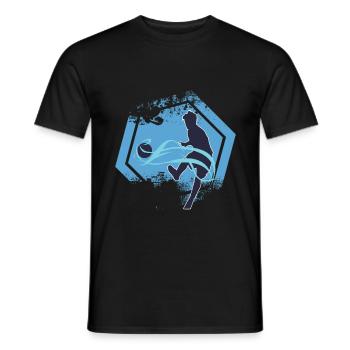 cadeau cool de football bleu - T-shirt homme - noir - Devant - AI Model Male 178 light (178cm)