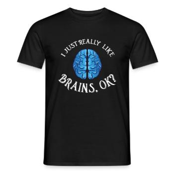 I love brains neurology neurologist gift - Men's T-Shirt - black - Front - AI Model Male 178 light (178cm)