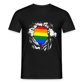 Supergay Gay Pride LGBT LGBTQ Q Queer cadeau - T-shirt homme - noir - Devant - AI Model Male 178 light (178cm)