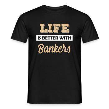 Banque Banker Banker Banker Bank Idée cadeau - T-shirt homme - noir - Devant - AI Model Male 178 light (178cm)