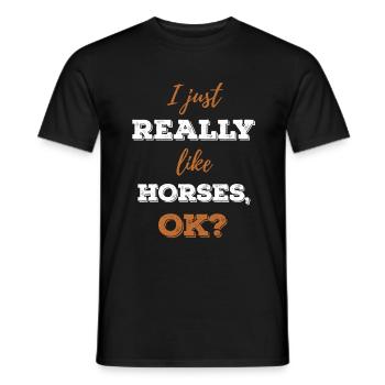 Cheval fille cheval femme cheval idée cadeau - T-shirt homme - noir - Devant - AI Model Male 178 light (178cm)