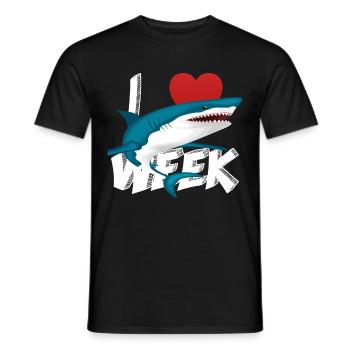 I Love Shark Week Cute Novelty Gift Idea For Shark Lovers Graphic Shark - Men's T-Shirt - black - Front - AI Model Male 178 light (178cm)