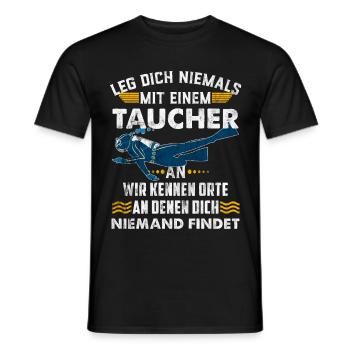 Plongeur plongeur - T-shirt homme - noir - Devant - AI Model Male 178 light (178cm)