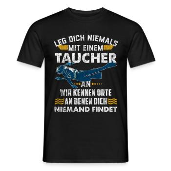 Diver Diver Gift Scuba Diving Scuba Diver - Men's T-Shirt - black - Front - AI Model Male 178 light (178cm)