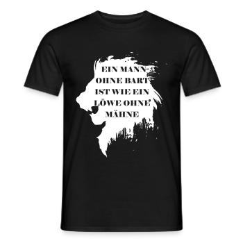 A man without a beard is like a lion without a mane - Men's T-Shirt - black - Front - AI Model Male 178 light (178cm)