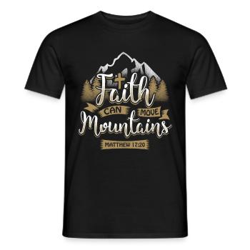 Matthäus 17:20 Jesus Christus Kreuz Geschenk - Männer T-Shirt - Schwarz - Vorne - AI Model Male 178 light (178cm)