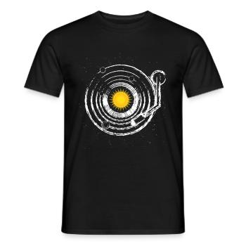 Turntable - Solar System Space Music Vinyl DJ - Men's T-Shirt - black - Front - AI Model Male 178 light (178cm)