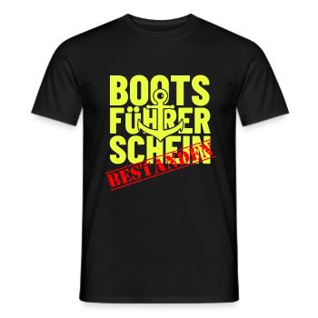 Geschenk zum bestandenen Bootsführerschein - Männer T-Shirt - Schwarz - Vorne - AI Model Male 178 light (178cm)