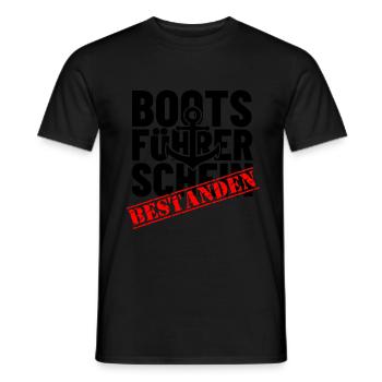 Bootsführerschein bestanden - Geschenk Shirt Boot - Männer T-Shirt - Schwarz - Vorne - AI Model Male 178 light (178cm)
