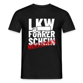 LKW Führerschein bestanden - Geschenk LKW Fahrer - Männer T-Shirt - Schwarz - Vorne - AI Model Male 178 light (178cm)