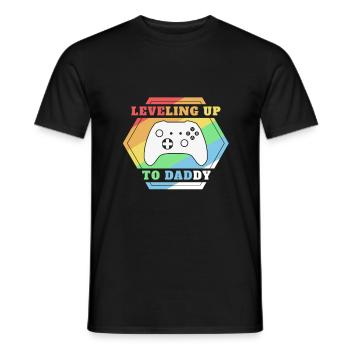 Leveling up to Dad Pregnancy T-Shirt - Men's T-Shirt - black - Front - AI Model Male 178 light (178cm)