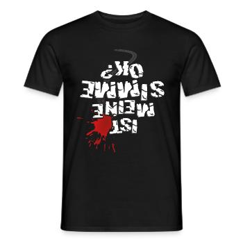 Ist meine SIMME ok? (weißer Text) - Männer T-Shirt - Schwarz - Vorne - AI Model Male 178 light (178cm)
