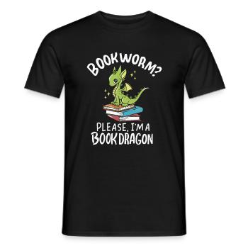 Livre Livres Lire Bookworm Bookworm Bookdragon - T-shirt homme - noir - Devant - AI Model Male 178 light (178cm)