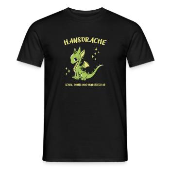 Hausdrache. Stark, Mutig und Unbesiegbar. Drache - Männer T-Shirt - Schwarz - Vorne - AI Model Male 178 light (178cm)