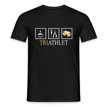 Triathlet Elektroniker Bier lustiges Elektriker - Männer T-Shirt - Schwarz - Vorne - AI Model Male 178 light (178cm)