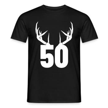 Birthday gift hunter 50th birthday - Men's T-Shirt - black - Front - AI Model Male 178 light (178cm)