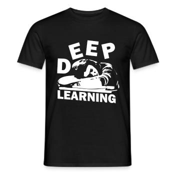 Deep learning - Men's T-Shirt - black - Front - AI Model Male 178 light (178cm)