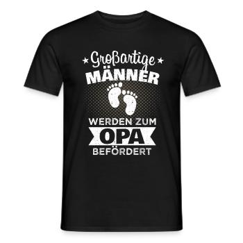 Opa Papa Vater Baby Geburt Spruch Männer Vintage - Männer T-Shirt - Schwarz - Vorne - AI Model Male 178 light (178cm)