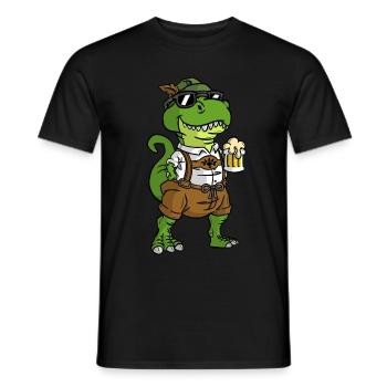 Dinosaurier trinken Bier T-Rex - Männer T-Shirt - Schwarz - Vorne - AI Model Male 178 light (178cm)