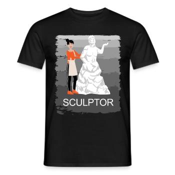 Sculpture Sculptor Steinhauer Modern Figures - Men's T-Shirt - black - Front - AI Model Male 178 light (178cm)